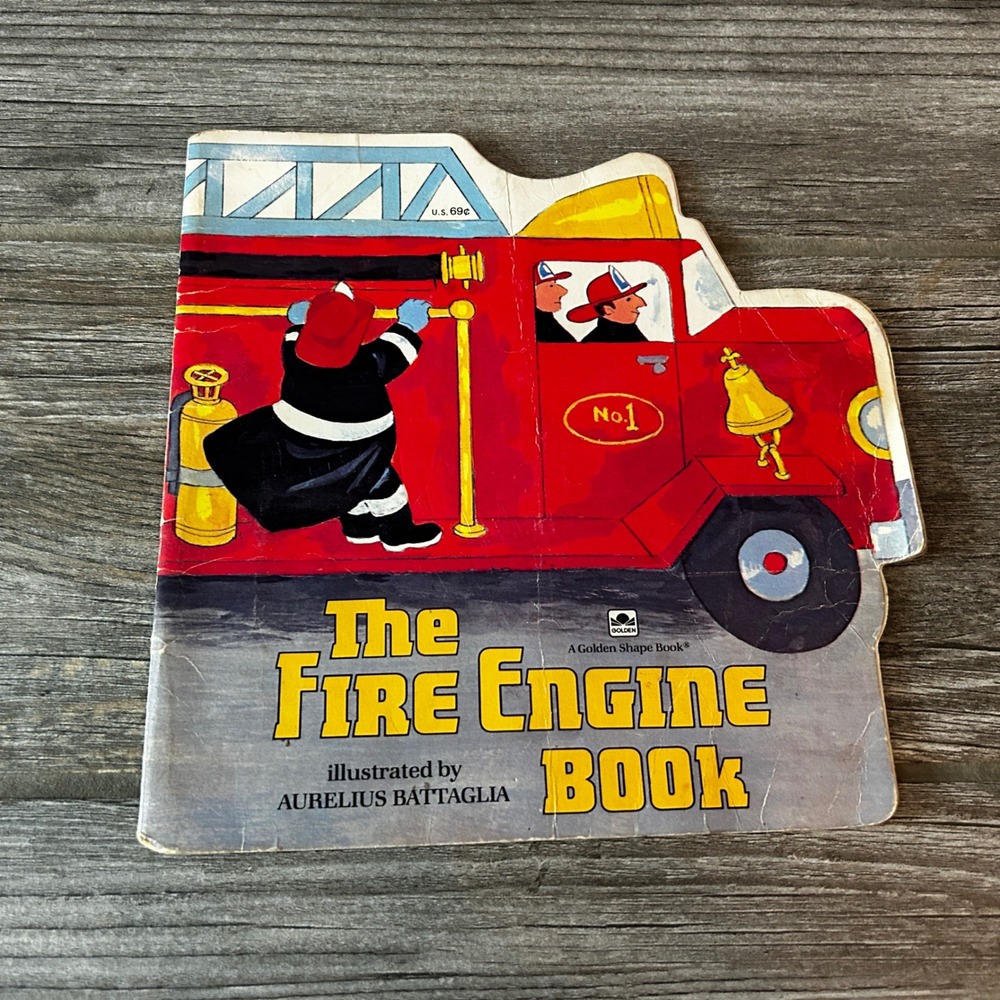 VTG Golden Shape Book The Fire Engine Book Illustrated by Aurelius Battaglia Kid